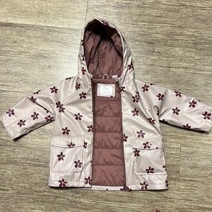 Zara girls rubberized raincoat 3-4T